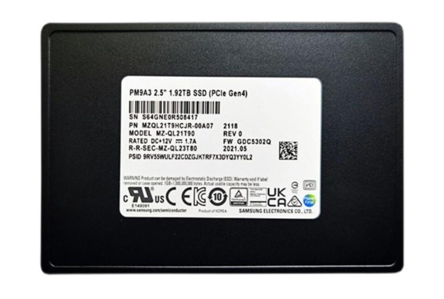 Samsung SSD PM9A3 U.2 3.84T PCIE MZQL23T8HCLS-00A07